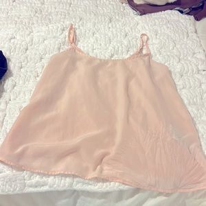 Long see through baby pink blouse